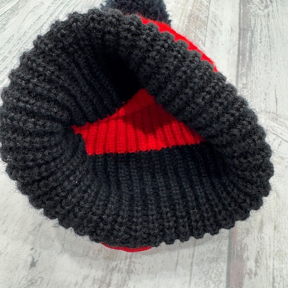 VTG Atlanta Falcons Beanie Knit Winter Hat 80s Pom Snowboard NFL Football‎ Patch - Picture 4 of 5